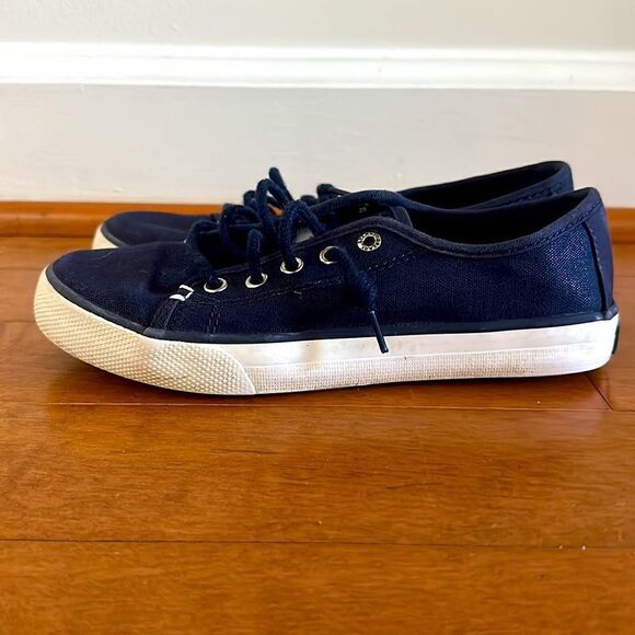 Sperry Topsider Seacoast Navy Blue Sneakers Sz 2 - Picture 2 of 7